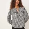 Nobody's Child Bridy Blouse With Collar Detail In Check For Women Black/white -Nobody’s Child Shop 207626564 1 blackwhite