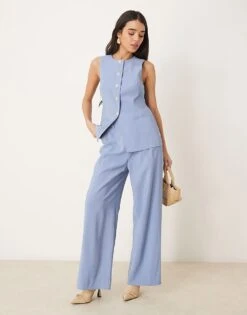 Nobody's Child Tailored Co-ord In Dusty Blue