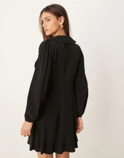 Nobody's Child Ottilie Bow Detail Long Sleeve Mini Dress In Black For Women -Nobody’s Child Shop 207759772 4