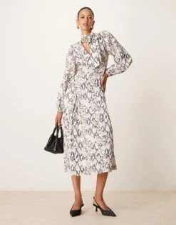 Nobody's Child Carla Scarf Midaxi Dress In Snake Print For Women