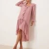 Nobody's Child Koko Sheer Frill Boho Midi Dress In Pale Pink For Women -Nobody’s Child Shop 207786046 1 palepink