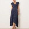 Nobody's Child Loubelle Frill Sleeve Midi Dress In Navy Polka Dot For Women -Nobody’s Child Shop 207786048 1 navypolkadot