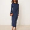 Nobody's Child Dakota Knot Detail Long Sleeve Midi Dress In Navy For Women -Nobody’s Child Shop 207786111 1 navy