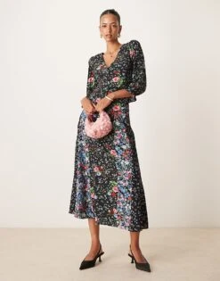 Nobody's Child Dido Floral Button Blouse Co-ord In Black