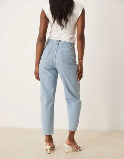 Nobody's Child Barrel Leg Jeans In Light Wash Denim For Women -Nobody’s Child Shop 207786170 3