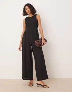 Nobody's Child Ruth Wide Leg Jumpsuit In Black For Women