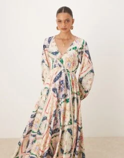 Nobody's Child Ace Open-back Midaxi Dress In Boho Scarf Print For Women Multi -Nobody’s Child Shop 208035249 4