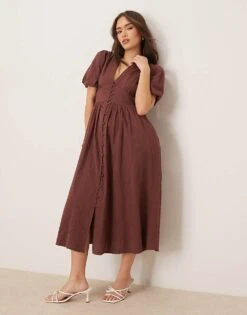 Nobody's Child Starlight Midaxi Dress In Brown For Women
