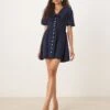 Nobody's Child Birdie Denim Mini Dress In Dark Blue For Women Indigo -Nobody’s Child Shop 208035373 1 indigo