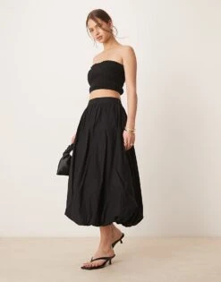 Nobody's Child Marni Bubble Hem Midaxi Skirt In Black For Women