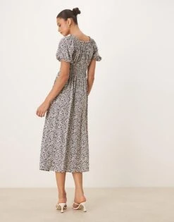 Nobody's Child Lucinda Midi Tea Dress In White Ditsy For Women -Nobody’s Child Shop 208035414 4