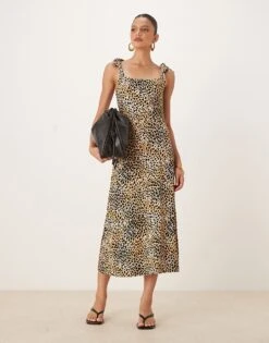 Nobody's Child Adrian Cami Midi Dress In Leopard For Women -Nobody’s Child Shop 208035422 1 leopard 1