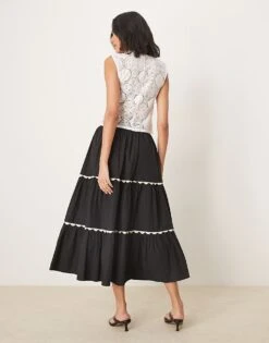 Nobody's Child Topsie Tiered Midaxi Skirt In Black For Women -Nobody’s Child Shop 208035430 3