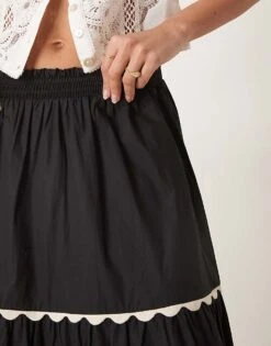 Nobody's Child Topsie Tiered Midaxi Skirt In Black For Women -Nobody’s Child Shop 208035430 4