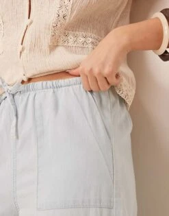 Nobody's Child Shona Denim Twill Trousers In Light Blue For Women -Nobody’s Child Shop 208035559 3