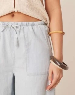 Nobody's Child Shona Denim Twill Trousers In Light Blue For Women -Nobody’s Child Shop 208035559 5