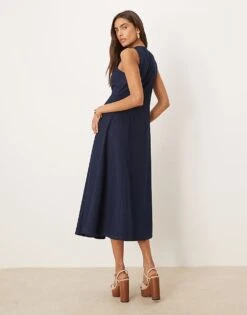 Nobody's Child Shari Sleeveless A-line Button Denim Midi Dress In Indigo For Women -Nobody’s Child Shop 208035780 3