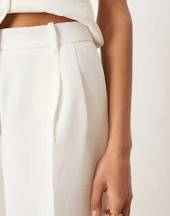 Nobody's Child Jax Crepe Wide Leg Tailored Trousers Co-ord In White For Women -Nobody’s Child Shop 208035781 4