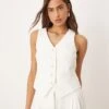 Nobody's Child Vinnie Crepe Tailored Waistcoat Co-ord In White For Women -Nobody’s Child Shop 208035853 1 white