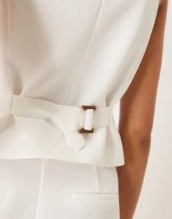 Nobody's Child Vinnie Crepe Tailored Waistcoat Co-ord In White For Women -Nobody’s Child Shop 208035853 3