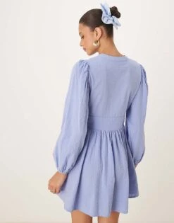 Nobody's Child Starlight Long Sleeve Mini Dress In Light Blue For Women -Nobody’s Child Shop 208075297 3