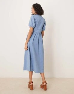 Nobody's Child Astra Denim Twill Midi Dress In Light Blue For Women -Nobody’s Child Shop 208075323 4