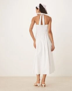 Nobody's Child Tizzy Racer Midi Dress In White For Women -Nobody’s Child Shop 208075501 3