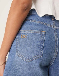 Nobody's Child Brixton Longline Denim Shorts In Mid Wash For Women Mid Blue -Nobody’s Child Shop 208075509 3